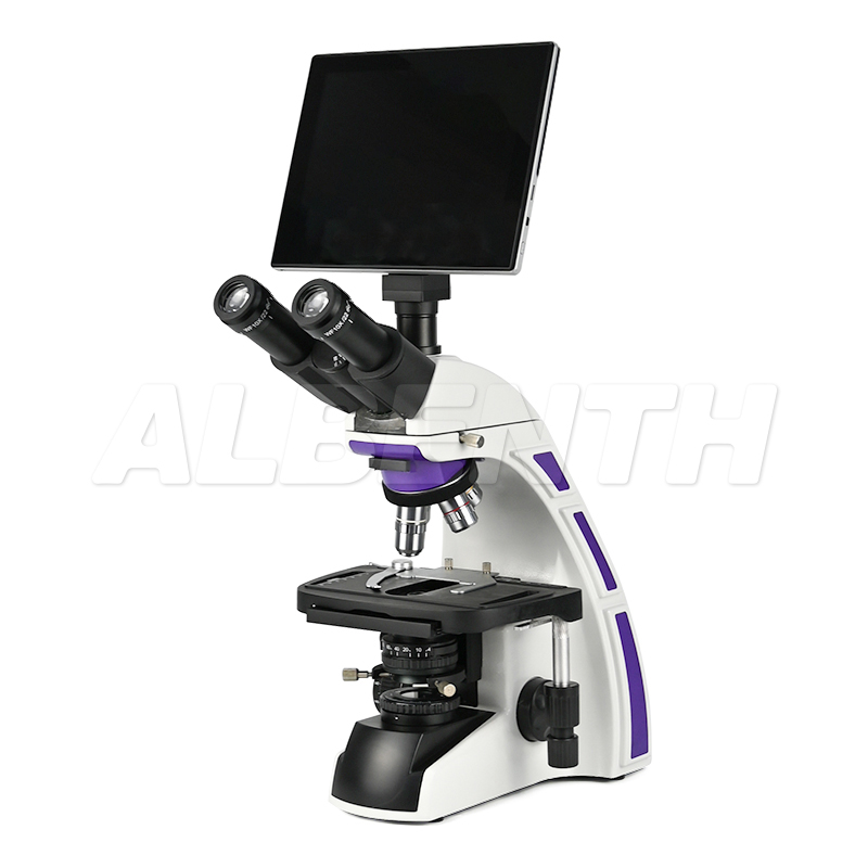Medical Lab Video - Microscope composé trinoculaire numérique LCD 5,0