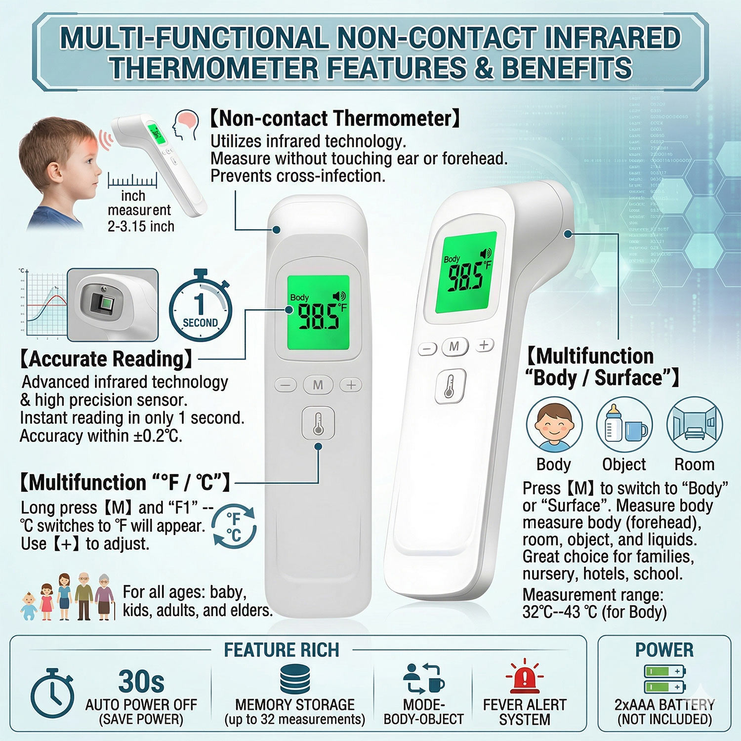 Thermomètre sans contact, outi - Digital Thermometer Infrared avis et prix