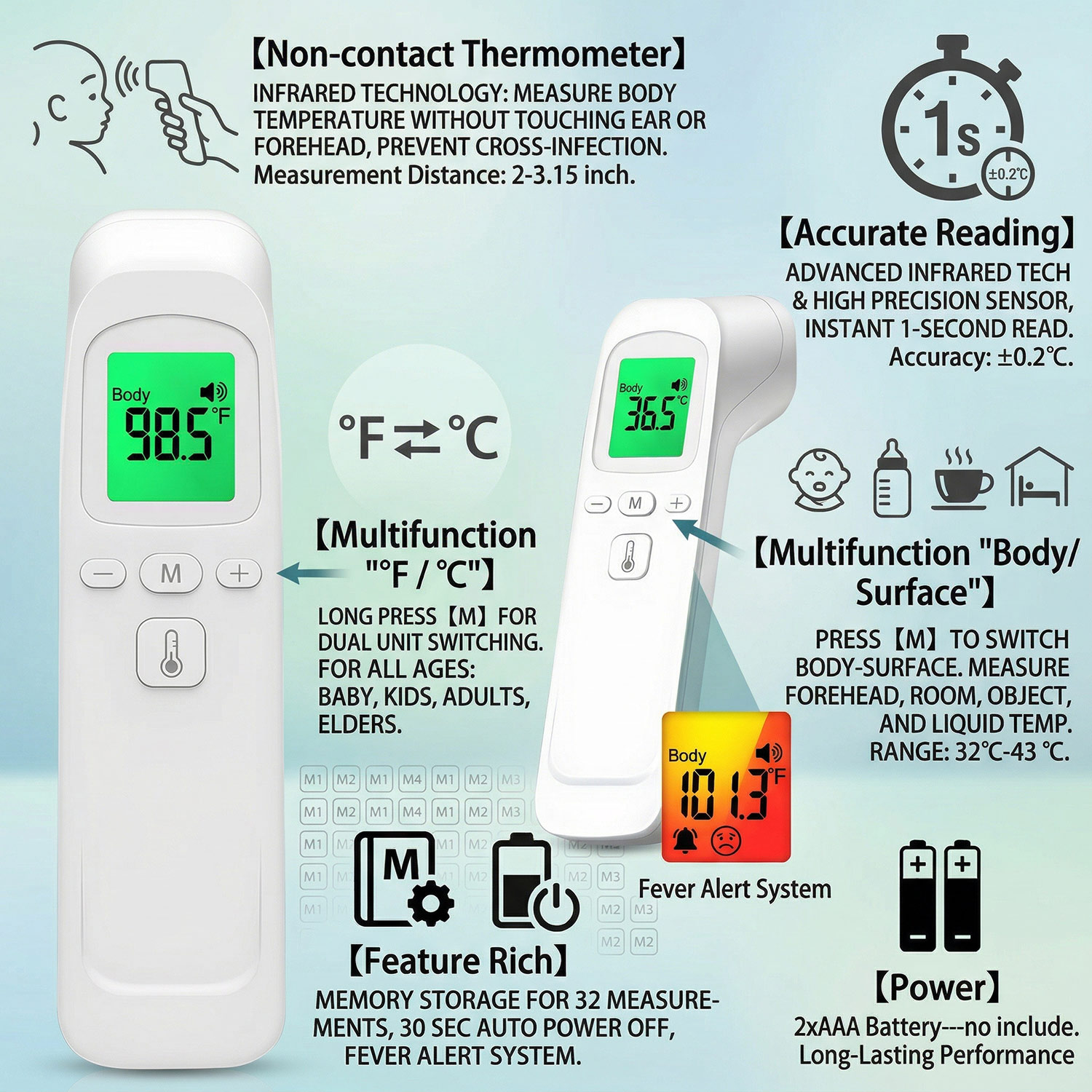 Thermomètre médical sans conta - Digital Thermometer Infrared avis et prix